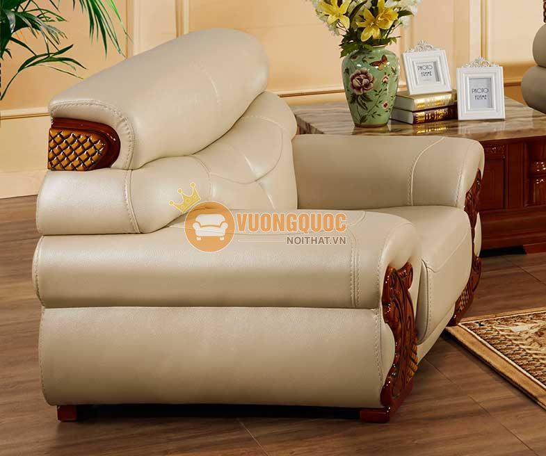 Bộ sofa phòng khách cao cấp màu be nhạt OLDL125